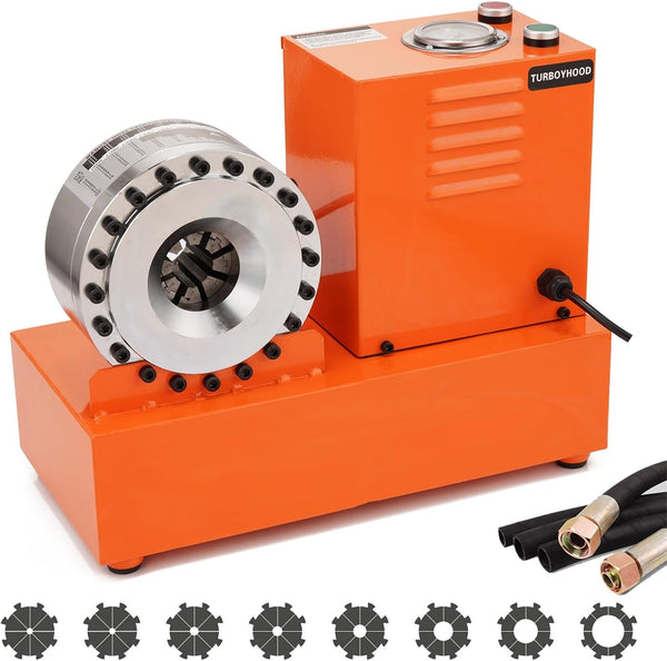 Hose Crimper with 8 Sets of Dies High Pressure Hydraulic Hose Auto Crimping Electric Hydraulic Hose Crimping Tool